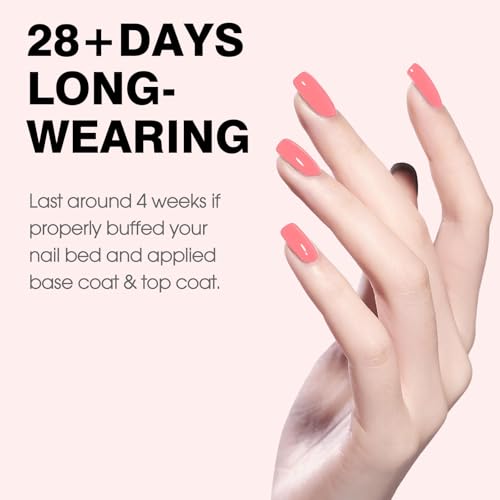Image of CANNI 9ml Grapefruit Pink Gel Nail Polish, High Gloss UV LED Soak Off Gel