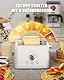 Toaster 2 Scheiben, ZACHVO Toaster mit Brötchenaufsatz, 6 Bräunungsstufe, 850W Herausnehmbare Krümelschublade, LED-Bildschirm, High Lift, Aufwärmen, Auftauen, Abbrechen Funktion