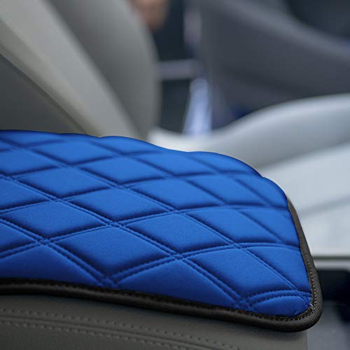 Image of FH Group Neosupreme Blue Diamond Pattern Center Console Pad - Water-Resistant Armrest Cover Protector for Cars, SUVs & Trucks