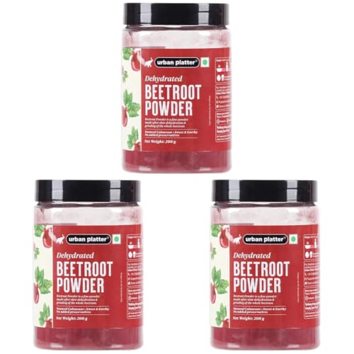 Image of Urban Platter Dehydrated Beetroot Powder, 200g |Sweet and Earthy | Natural Food Colorant | Additive Free (Pack of 3)