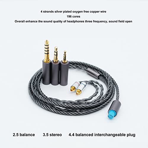 Replacement Headphone Upgrade Cable, MMCX to 2.5mm, 3.5mm, 4.4mm Earphone Cable - Image 3