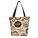 Produktbild Moshow Einkaufstasche Sammlung von Vintage Retro Grunge Lebensmitteletiketten, Abzeichen und Ikonen Küche Wiederverwendbare Einkaufstüten Leinwand Einkaufstasche für Outdoor 11X13 Zoll