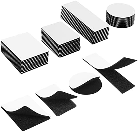 Ainiv 32-Pairs(64 Strips) Adhesive Picture Hanging Strips, Middle 69mmx19mm Double Side Hook Loop Mounting Tapes,Strength Sticky Pads, Damage Free Removable Wall Fastener Tape for Glasses, Metal