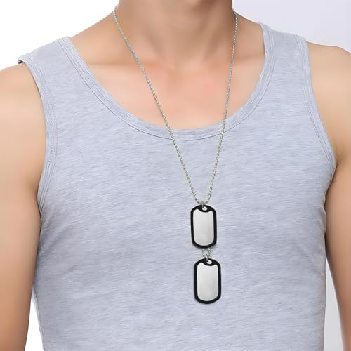 Collier plaque militaire homme inoxydable incassable pendentif durable