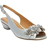 Comfortview Women's The Rider Slingback - 11 W, Silver (Wide Widths Available)