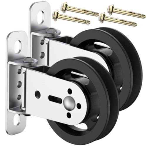 CNQLIS Wall Mount Fixed Pulley Blocks - 3.46in/90mm Wheel Ro...