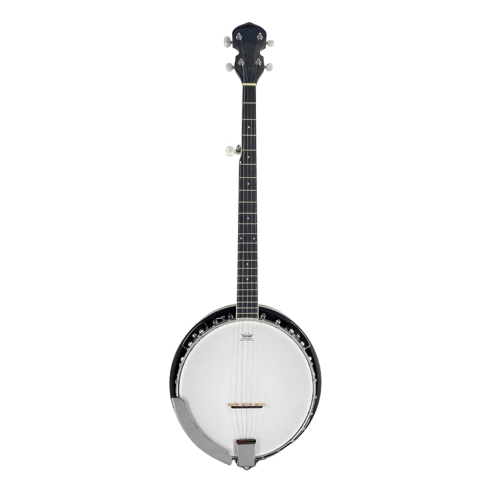 Banjo Banjo-Set mit 5 Saiten, volle Größe, mit Resonator, Banjo-Set mit geschlossenem Rücken mit Stegsaiten, Starp Fingerplektren, Etui für Erwachsene und Anfänger