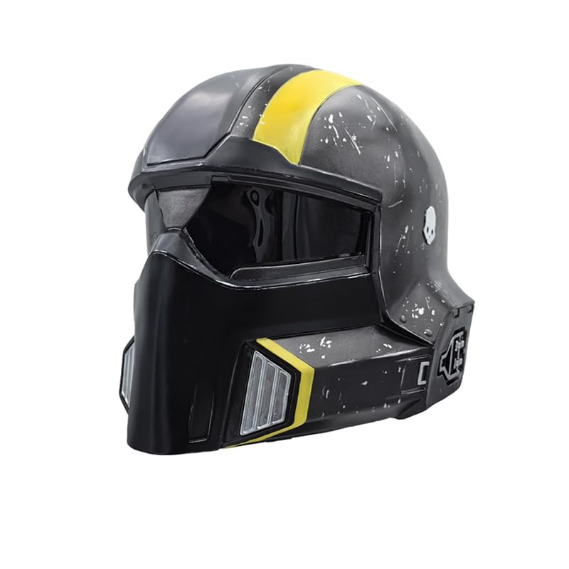 HD2 B-01 Cosplay Helmet,Super Earth Helmet, Resin Battle-Damaged Finish, One Size Most Adults， Holiday Costume