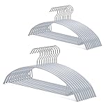 Nature Smile Non Slip PVC Coating Sweater Hangers,Dress Suit Coat Hangers,Shoulder Bump Free Golf T Shirts Clothes Hangers (Silvery Grey Color 20 Pack)