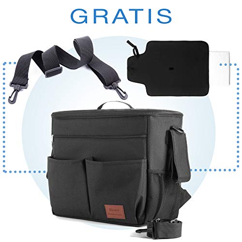 8safe Bolso Maternal Organizador MultiFuncional | Gran Capacidad | Impermeable | Bolsillo Especial 8Therm para Biberón | Tela Snowflake de Alta Calidad | Incluye Correa para Hombro y Cambia Pañales