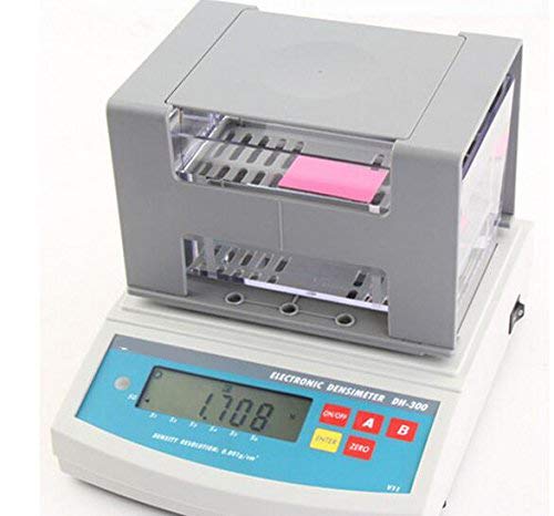 CGOLDENWALL Solido Elettronico Densitometro Solido 0,001 g/cm3 Solidi Digitali Gomma Plastica Granuli Densitometro Polimero Automatico Gravimetro (300g)