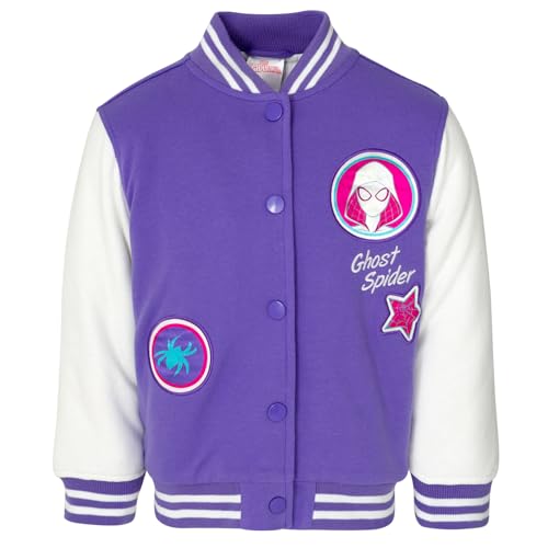 Marvel Spider-Man Spider-Gwen Girls Varsity Bomber Jacket Toddler to Big Kid
