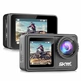 REEDTOCK Action Camera with Dual Screens, 5K30pfs 48MP Touch Screen, Underwater Waterproof Camera with Remote Control EIS2.0 WiFi Zoom (Including 64G Card)