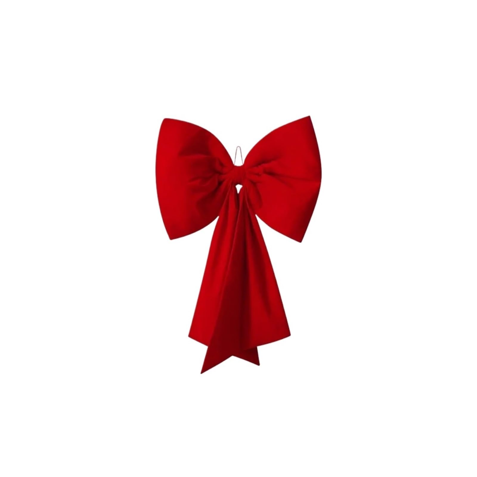 MFESFCS Giant Bow Decorations Bow Flocked Wreath Bow Tree Topper Bow For Party Home Decoration(Red small)