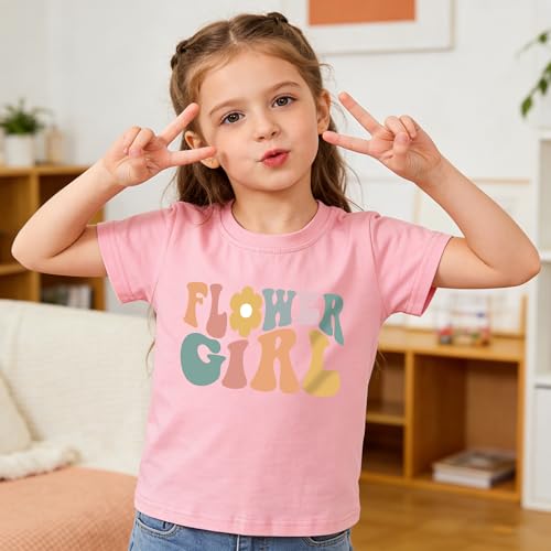 Image of Kids Short Sleeve Tees Toddler Crewneck T-Shirts Boys Girls Dino Raccoon Excavator Silly Goose Flower Girl Tops 2-7 Years