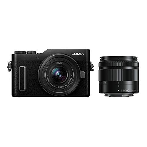 Panasonic Lumix GX880W | Cámara híbrida compacta + Lente Lumix 12 32mm + 35 100mm (Sensor 4/3 16MP, Pantalla Inclinada. Táctil, Vídeo 4K, Modos de Selfies creativos, WiFi) Negro – Versión en español