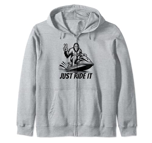 Bigfoot Just Ride Jet Ski Peace Sign Outdoor Sasquatch Sudadera con Capucha