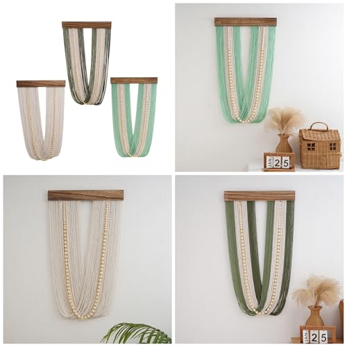 Tapiz de pared de macramé decorativo Uqezagpa de fibra natural para interiores artísticos 2
