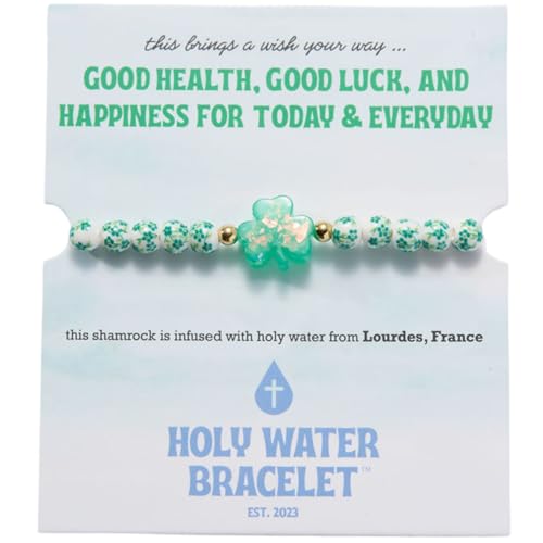 Holy Water Porcelain Lucky Shamrock Bracelet in Gold