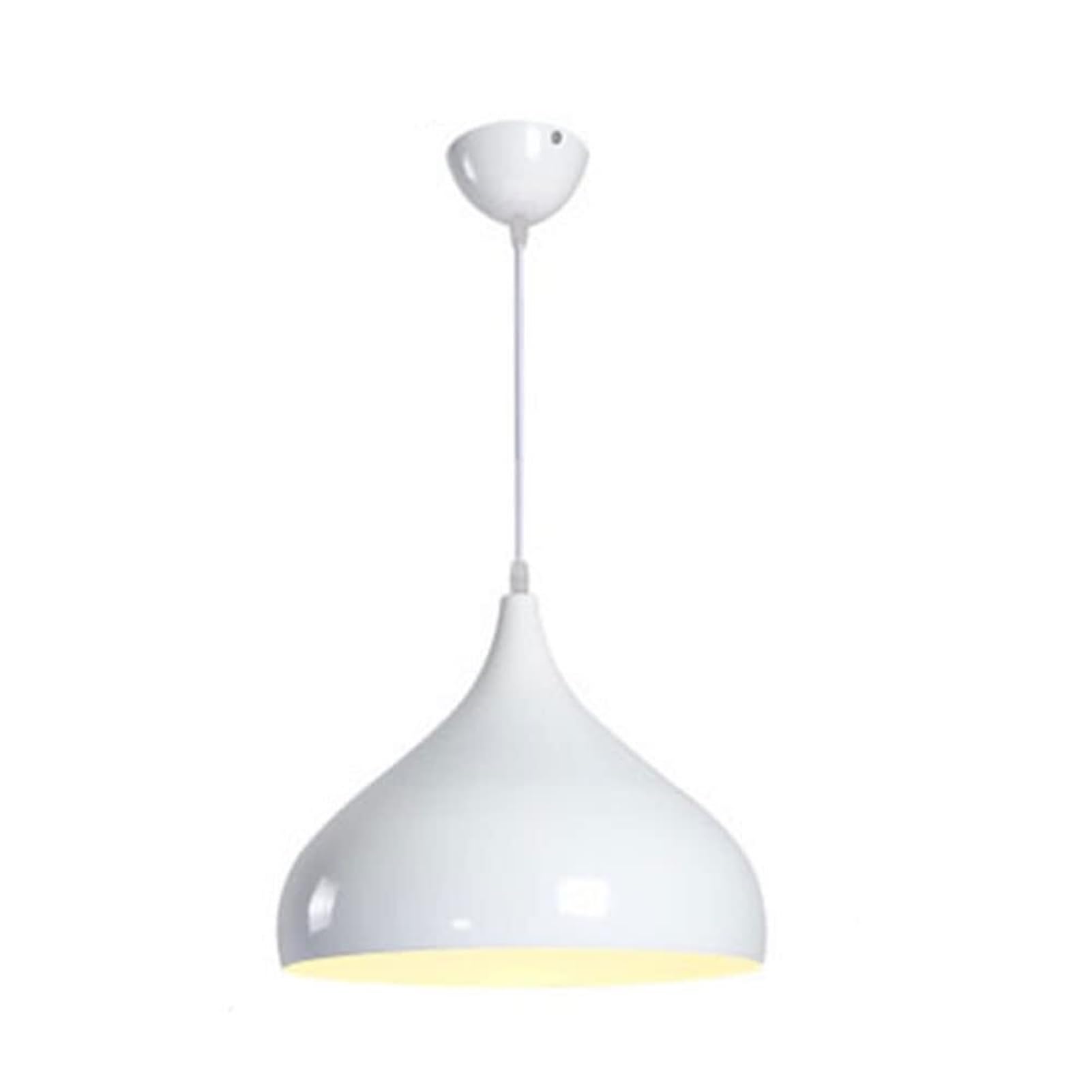 HUAYUSEDF Modern Industrial Metal Pendant Lamp Chandelier Hanging Lighting Ceiling Fixture E27 Compatible for Kitchen Study(White,42cm)