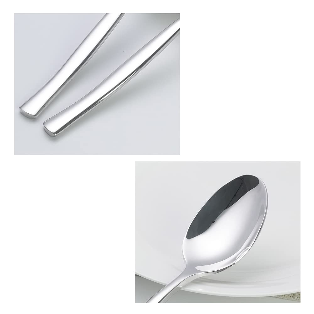 Qsbon 12 pezzi cucchiai da tavola, in acciaio INOX 18/10, 21,1 x 4,3 cm
