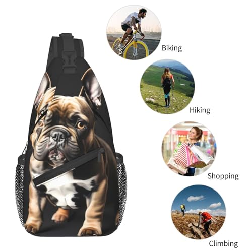 Mochila cruzada con estampado Bulldog Francés orejas largas miniatura 6