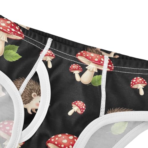 CHIFIGNO Boy Underwear Cute Hedgehog Mushroom Black Kids Boys Briefs Breathable Cotton Underwear Briefs4