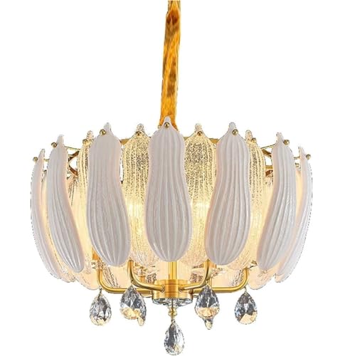 SOCUY Chandelier Ceiling Lights Modern Chandelier Lamp Metal Crystal Chandelier Glass Ceramic Chandeliers Pendant Light For Dining Room Living Room Pendant Light Chandeliers(60 * 42cm)