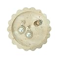 N NANSHOP Natural Small Travertine Scalloped Edge Tray, 6.3