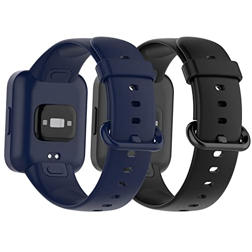 MIJOBS 2 Straps Compatible with Redmi Watch 2 Lite & POCO Watch & Xiaomi Mi Watch 2 Lite Silicone Strap for Men, Women - Image 3