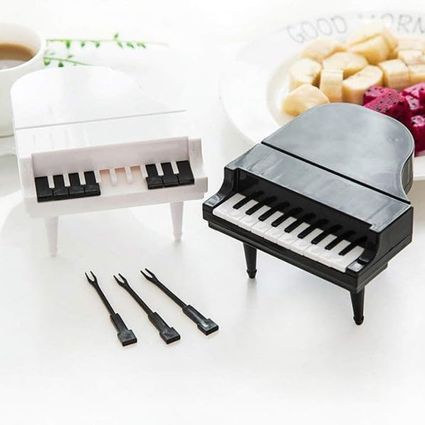 Bhavya Optic® Piano Shape Food Grade Fruit Fork for Salad Vegetables Fruits Gift for Music Lovers Home Decor 2