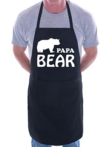 Papa Bear - Delantal divertido para barbacoa, diseño de Papá, Negro, Taille unique Cover
