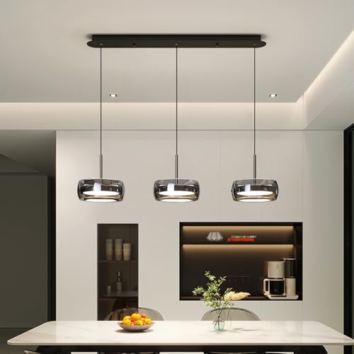 Lámpara de techo de diseño elegante LWX con tres luces de cristal y tecnología LED regulable