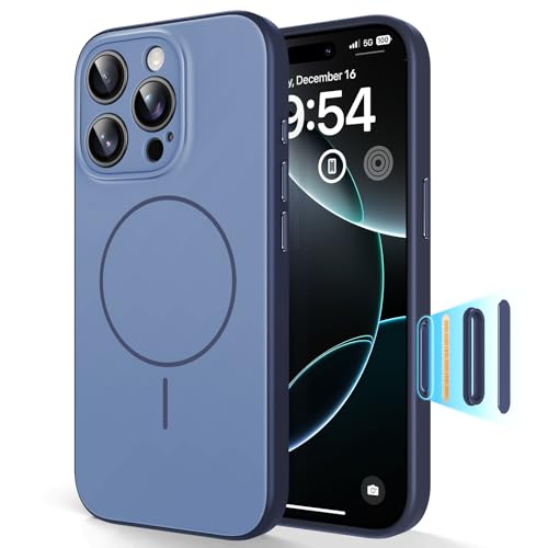 Bouton capture iPhone 16 Pro coque magnétique antichoc protection caméra bleue