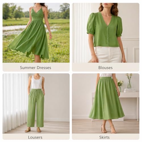 Image of Soimoi Green Solid 60 * 60's Cotton Cambric Fabric by 10 Yards, 56 Inch Wide Light Weight Material Suitable for Kurtis, Blouses, Kids Clothing, Tunics, Dresses and Summer Apparel
