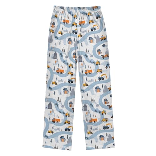 ALAZA Blue Road Vehicle Car Pajama Lounge Pants Long Sleep Pajama Bottoms with Pockets2