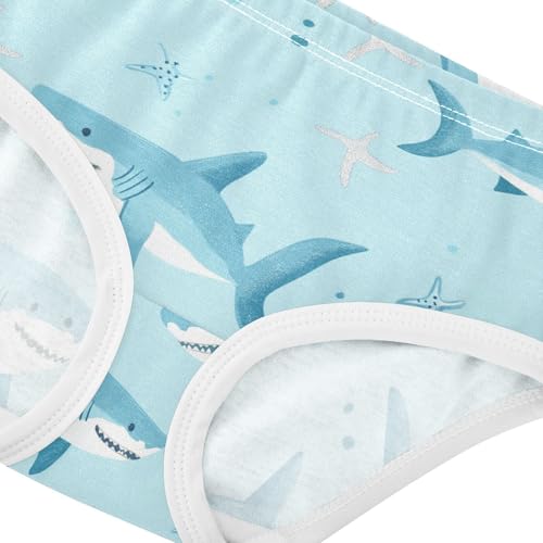 Wusikd Sharks Starfish Girls' Underwear Cotton Girls Briefs Soft Toddler Underwear 2T3