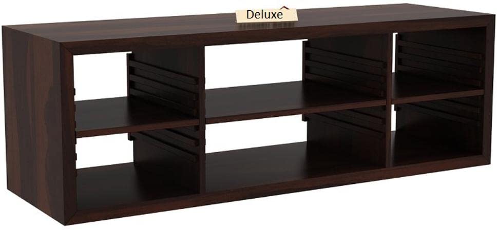 Image of AADITYA WOODS Sheesham Wood TV Stand with Door & Shelf Storage for Living Room Home Entertainment Unit Center Console TV Table Wooden Tv Cabinet| Drak Chocolate Finish-u22