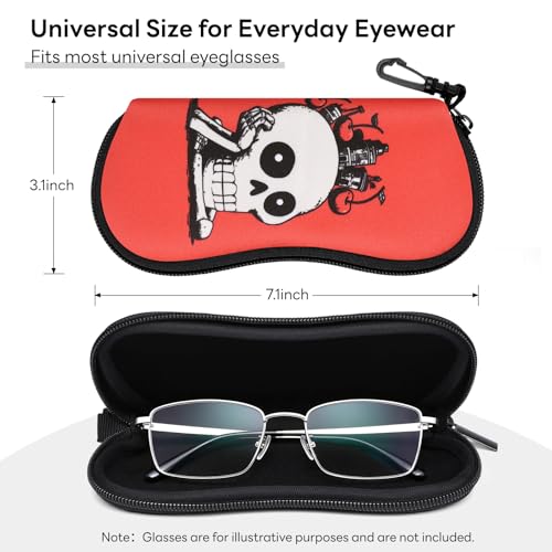 Image of Sunglasses Case with Belt Clip, Ultra Light Neoprene Zipper Soft Padded Glasses Case for Women Men