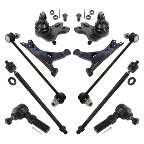 SAFETY RECALL 20TA08 - Potential Loss of Vehicle Control due to Front Lower Suspension Arm Separation - 2019-2020 Toyota RAV4 & RAV4 Hybrid 15 TRQ Front Steering and Suspension Kit with Tie Rods Control Arms Ball Joints Sway Bar Links Compatible with 2014-2018 Toyota Corolla Front 2019 Toyota Corolla Sedan