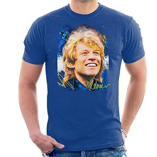 VINTRO Jon Bon Jovi Smile T-Shirt pour Homme Motif Portrait Original par Sidney Maurer Imprimé Professionnel - Les Beatles, Paul McCartney, John Lennon, RIngo Starr, George Harrison VINTRO Jon Bon Jovi Smile T-Shirt pour Homme Motif Portrait Original par Sidney Maurer Imprimé Professionnel