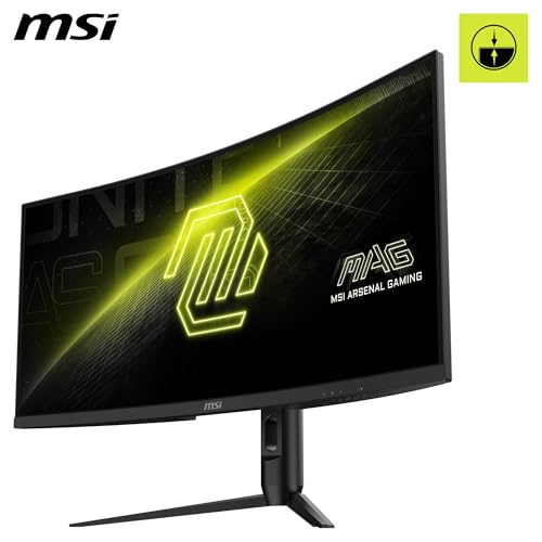 MSI MAG 342CQR E2 34 Inch 2K UWQHD Curved Gaming Monitor - 1500R 3440 x 1440 Resolution, 180 Hz / 1ms (MPRT), Adaptive Sync - DP 1.4a, HDMI 2.0b CEC, 95% DCI-P3, AI Vision, HDR Ready 3 41r+ltKQVkL
