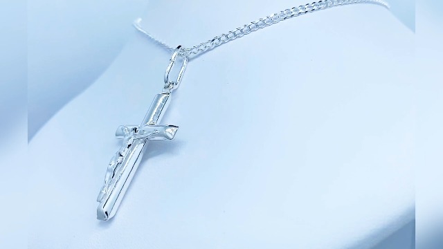 Childrens Sterling Silver Cross Necklace