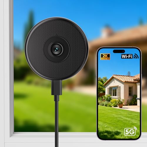 Image of Noonkey Window Camera for Home Security - 3MP Ultra HD, Full AI Color Night Vision, WiFi Indoor Window Security Camera with Custom Zone Detection, Alexa & 10X Zoom, 1Pack-2K Black