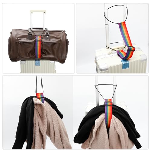 Image of 4PCS Adjustable Elastic Luggage Straps Bag Bungees for Carry Bag, Travel Belt Luggage Fixing Strap Clamping Strap, Water-Resistant, Travel Belt for Luggage Over Handle