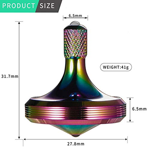 CHEETOP Precision Metal Spinning Top, Well Made Stainless Steel Spin Long Lasting Exceed 8 Mins Desktop Gyro EDC Toy, Perfect Balance Easy to Use Kill Time Efficiently (Pro Max-Iridescent)