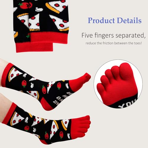 ZAKASA Men’s Toe Socks Cotton Five Finger Crew Socks Athletic Running Socks 5 Pairs2