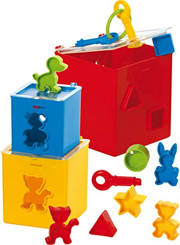 Preisvergleich Produktbild GOWI 453-21 Steckbox Eckig, 12teilig, Steckspielzeug