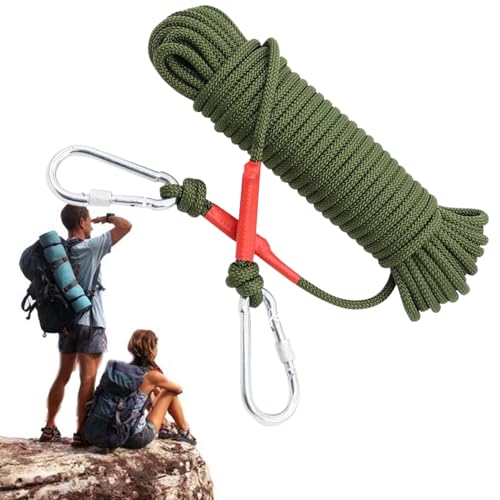 Sghtil Cuerda de escalada | Cuerda de rescate de seguridad de nailon de 5 m, equipo de protección de tracción al aire libre, cuerda de paracaídas para escalada, escape, supervivencia, paracaídas