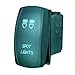 QUNQI STAR 5 pin Laser Backlit Rocker Switch Rock Lights 20A 12V On/Off LED Light Toggle Switch with Jumper Wires Set（SPOR Lights,Green）